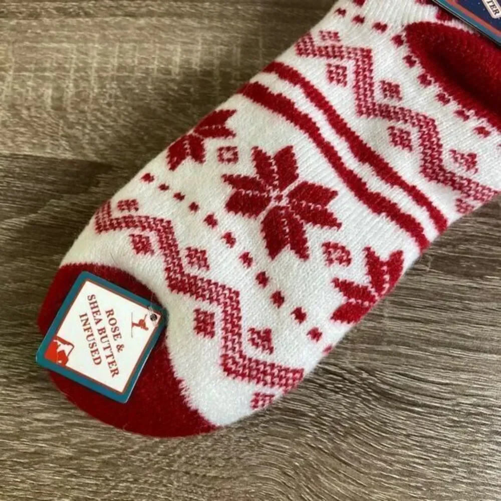 Aromasoles Socks Infused Rose Shea Butter Slipper‎ Lounge Womens One Size
